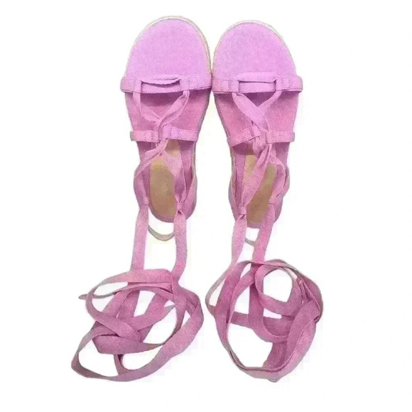 Stuart Weitzman Espadrille Platform Sandals, Pink Size 5.5 or 36 EU - Picture 9 of 10